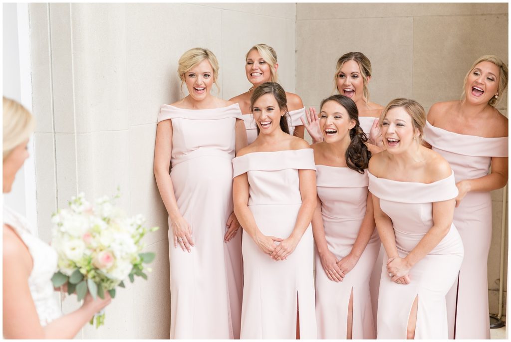 bridesmaids first look An Elegant Anniston Country Club Wedding | Wedding Photographers in Birmingham, Alabama