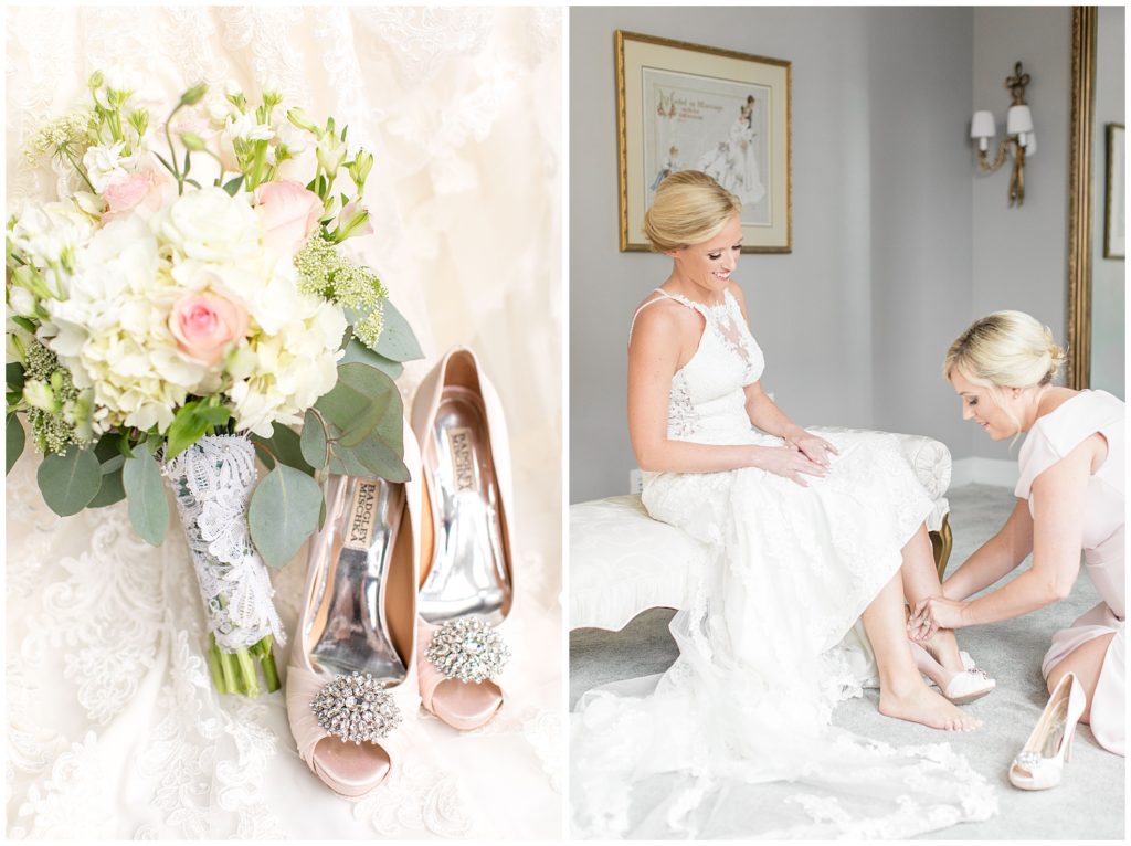 badgley mischka wedding shoes blush An Elegant Anniston Country Club Wedding | Wedding Photographers in Birmingham, Alabama