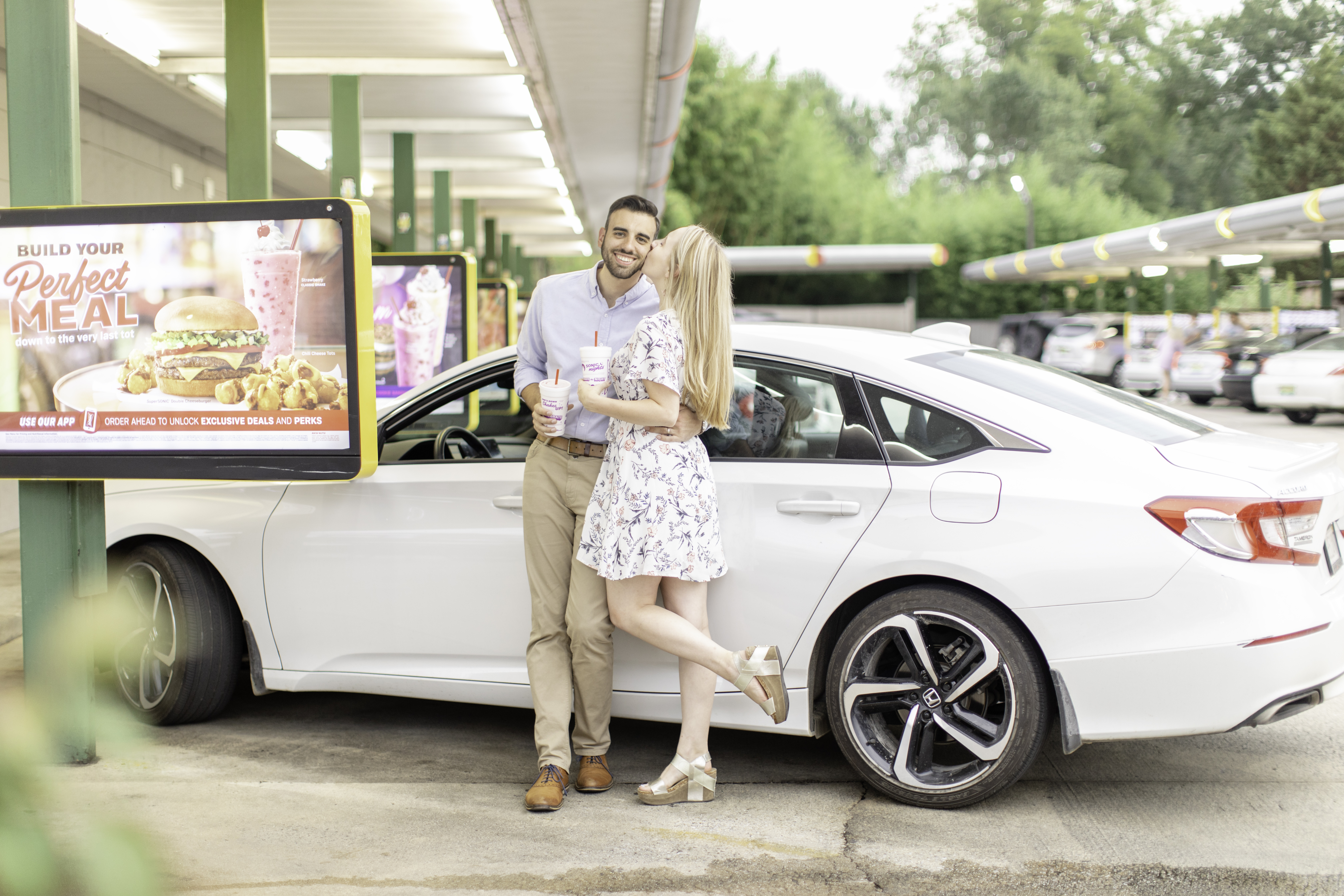 Sonic Drive in Engagement Photos with Katie & Alec photography Wedding Photographers in Birmingham, Alabama